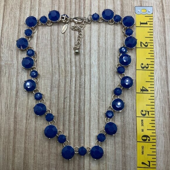 Natasha Couture Cobalt Blue Circular Necklace - Picture 7 of 7